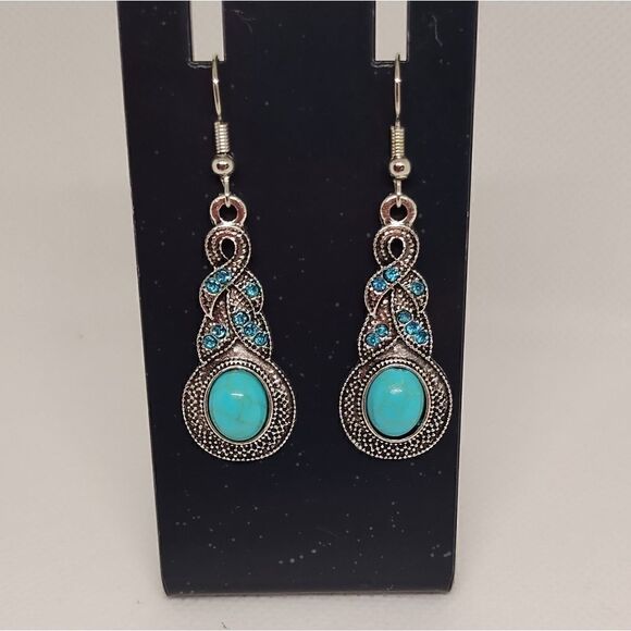 Women's earrings turquoise dangle new d101 - Picture 1 of 1